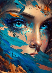 Striking Blue Eyes: A Journey Through Vibrant Abstract Portraiture