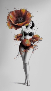 Stylized Floral Femininity: An Artistic Blend of Human and Nature