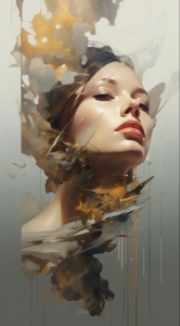 Surrealist Digital Art: Dreamlike Portrait of a Woman
