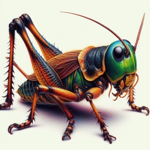The Artistic Splendor of a Grasshopper: A Vibrant Insect Portrait