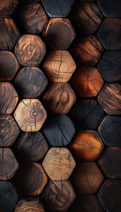The Artistry of Natural Wood Grains: Intricate Hexagonal Patterns
