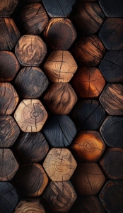 The Artistry of Natural Wood Grains: Intricate Hexagonal Patterns