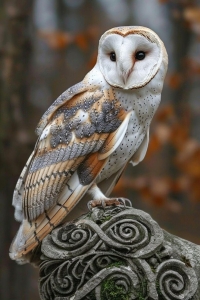 The Enchanting Barn Owl in Autumnal Forest - Nature's Masterpiece