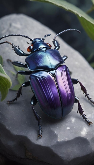 The Iridescent Beauty: A Colorful Beetle in a Natural Setting