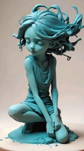 The Turquoise Maiden: A Study of Fluidity and Form in Sculpture