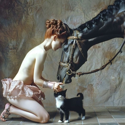 The Unlikely Bond: A Tale of Friendship Between a Person, a Horse, and a Cat