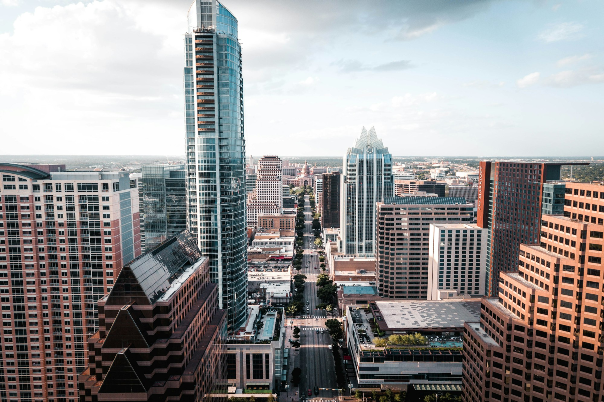 The Vertical Fabric of Austin: A High-Angle Perspective