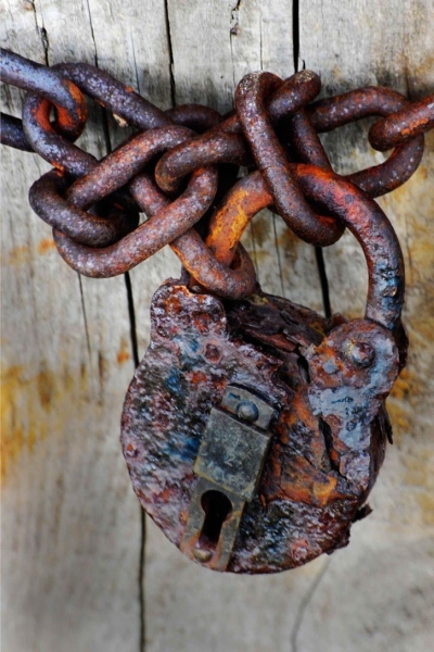 Time-Weathered Padlock: A Tale of Neglect and Age