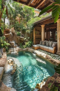 Tropical Indoor-Outdoor Living Space: A Symphony of Nature and Comfort