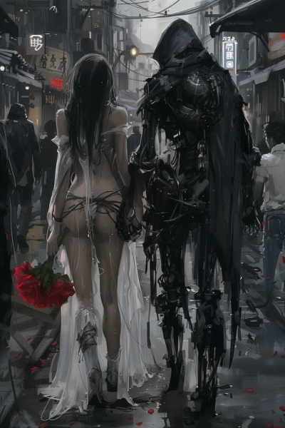 Urban Nightfall: A Tale of Contrast Between Man and Machine