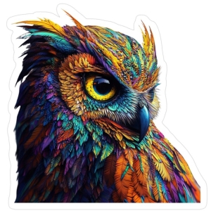 Vibrant Artistry: The Multicolored Owl