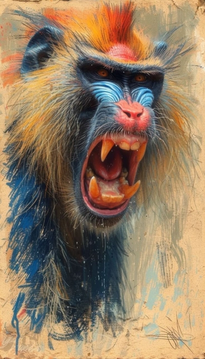 Vibrant Artistry: The Stylized Baboon