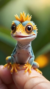 Vibrant Blue and Orange Lizard: A Close-Up Exploration