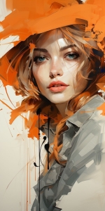 Vibrant Fusion of Realism and Abstract Art in a Woman's Portrait