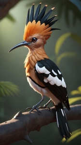 Vibrant Hoopoe: A Symphony of Orange and Black Plumage