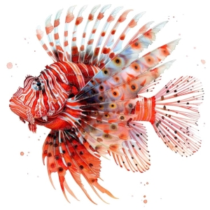 Vibrant Illustration of a Lionfish: A Dive into the Aquatic Artistry