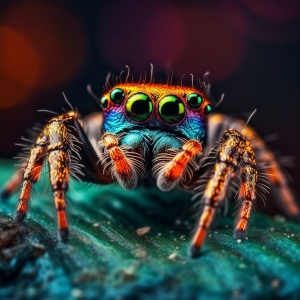 Vibrant Jumping Spider: A Close-Up Journey Into the World of Tiny Predators