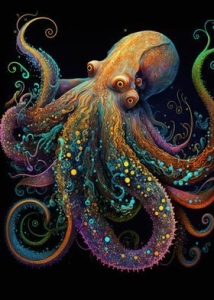Vibrant Octopus Art: An Explosion of Color in the Deep Blue Sea