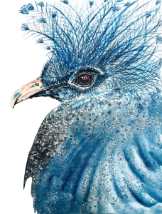 Vibrant Peacock: A Symphony of Blue Hues in Artistic Representation