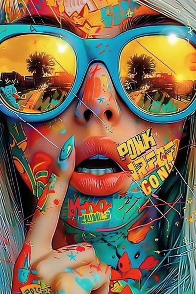 Vibrant Pop Art Digital Illustration: A Colorful Journey into Abstract Design