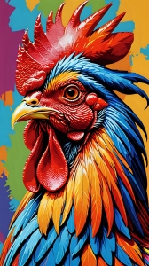 Vibrant Rooster Illustration: A Symphony of Colors
