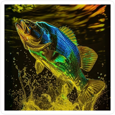 Vibrant Splash: A Colorful Fish Leaping out of Water