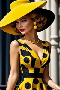 Vintage Glamour: The Allure of Bold Yellow and Polka Dots