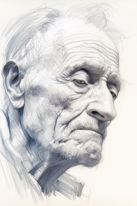 Wisdom Etched in Time: An Artistic Portrait of an Elderly Man